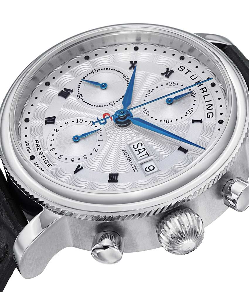 Silver Dial / Silver Case / Black Leather Strap Tang Buckle