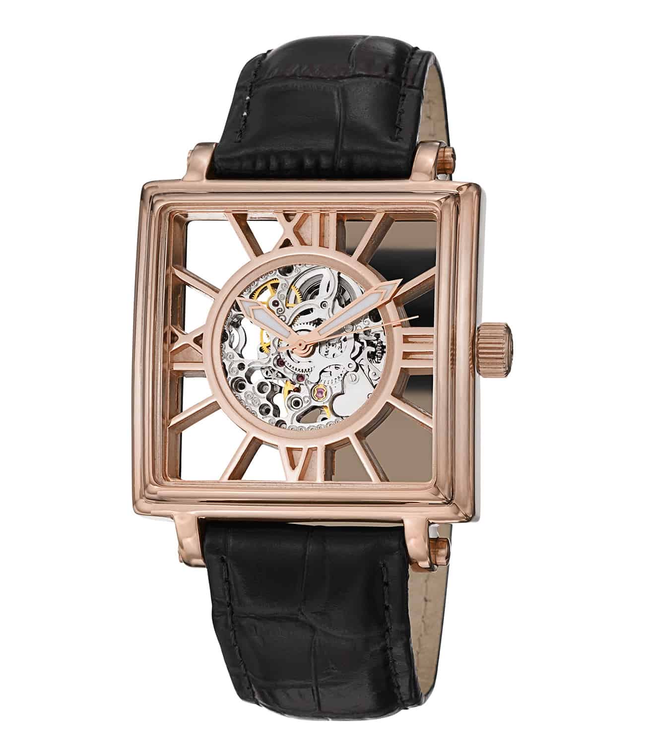 Stuhrling skeleton watch rose gold new arrivals