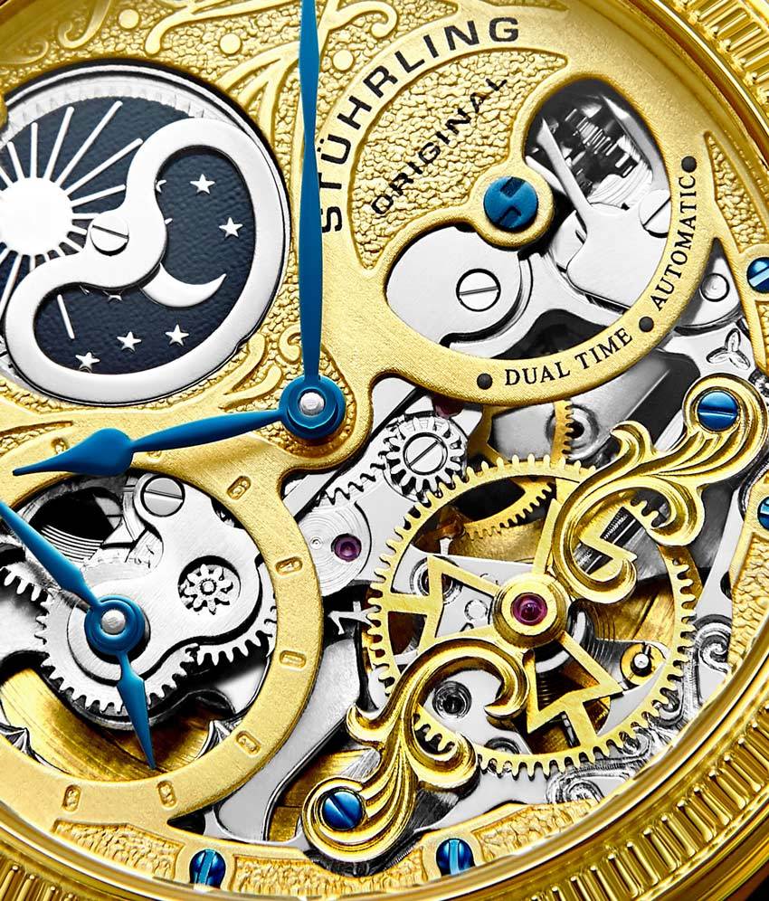 Gold Dial / Gold Case / Black Leather Strap Yellow Gold Layered Tang Buckle