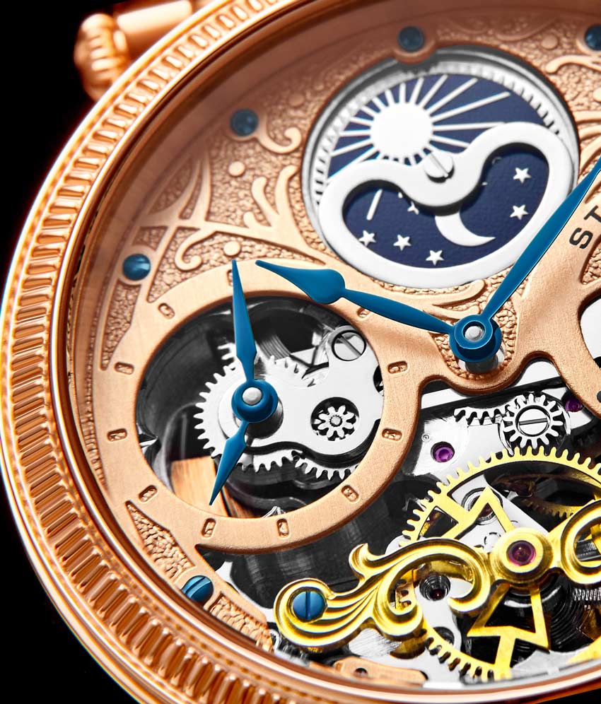 Rose Dial / Rose Case / Brown Leather Strap Rose Gold Layered Tang Buckle