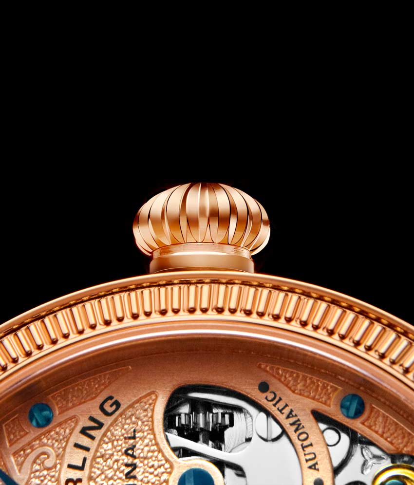 Rose Dial / Rose Case / Brown Leather Strap Rose Gold Layered Tang Buckle