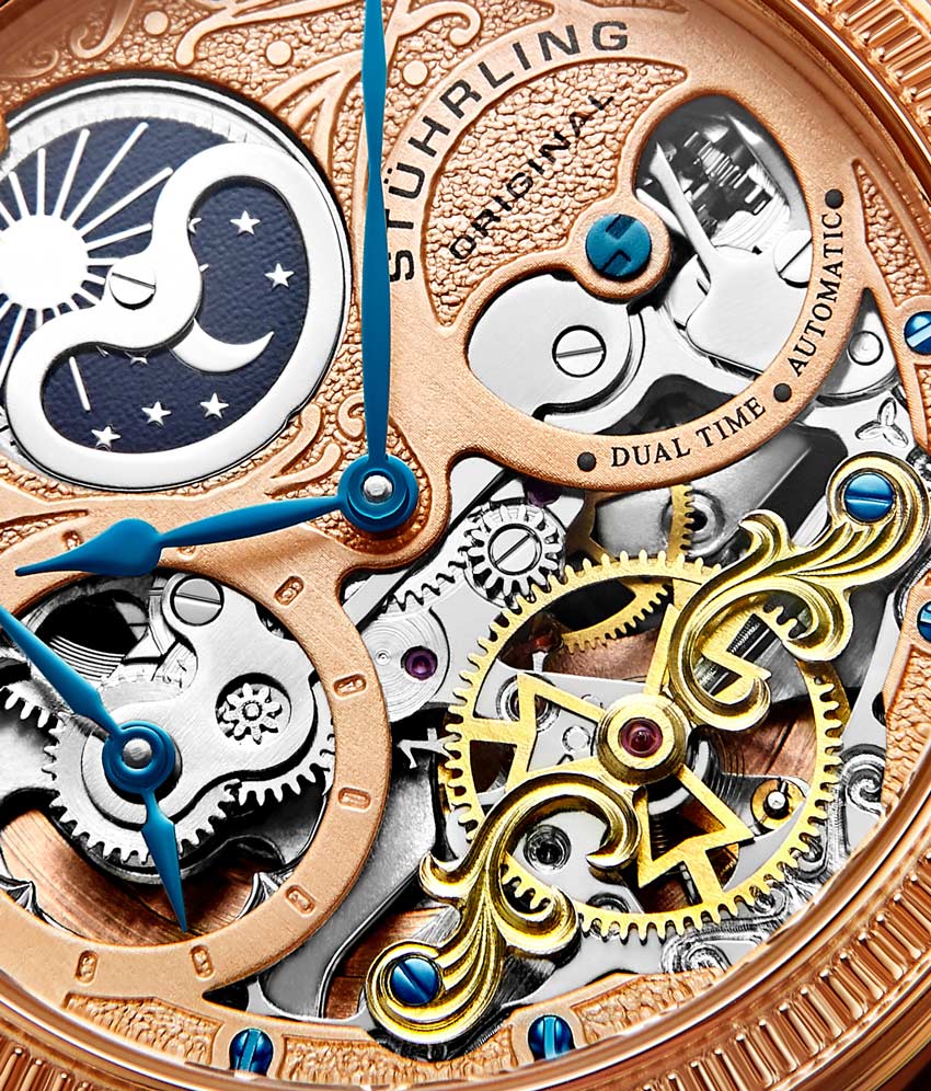 Rose Dial / Rose Case / Brown Leather Strap Rose Gold Layered Tang Buckle