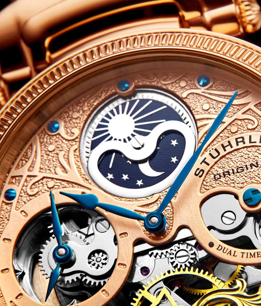 Rose Dial / Rose Case / Brown Leather Strap Rose Gold Layered Tang Buckle