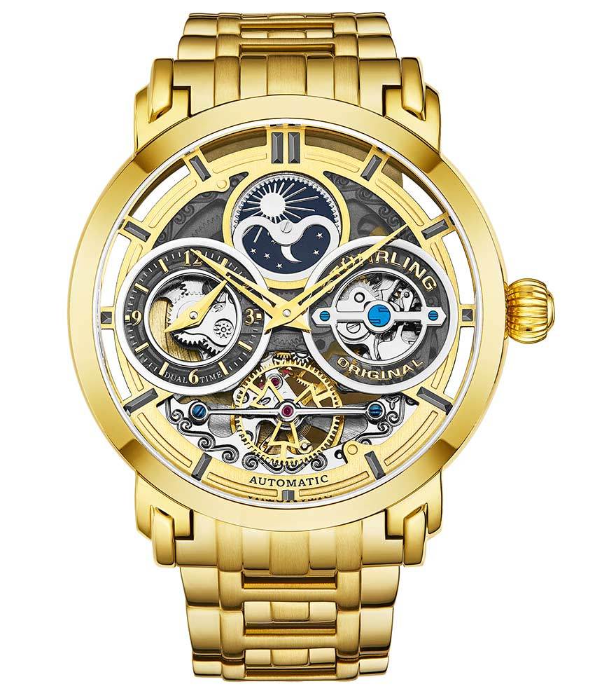 Stunning Gold Combo Skeletons Duo with Signature Pen and Stud Earring