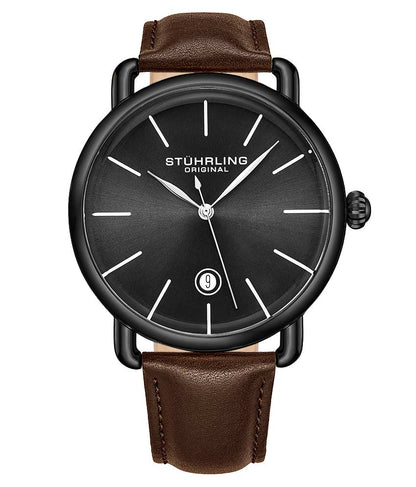 Black Dial / Black Case / Brown Band