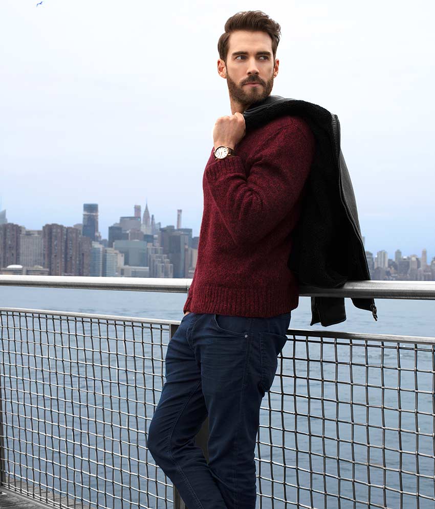 Silver Dial / Rose Case / Brown Band