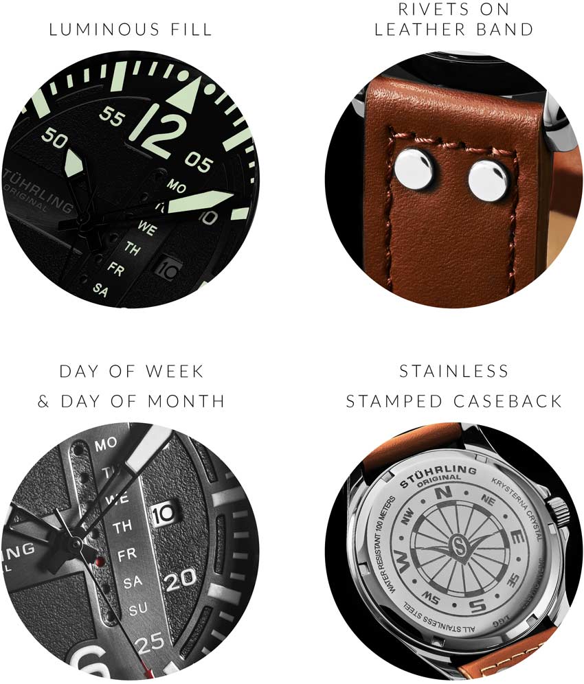 Black Dial / Silver Case / Tan Band