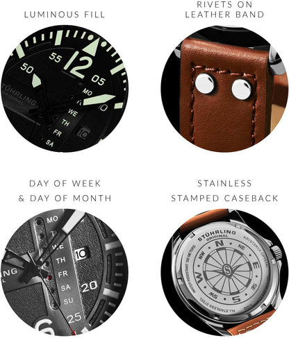 Black Dial / Silver Case / Tan Band