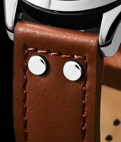 Black Dial / Silver Case / Tan Band