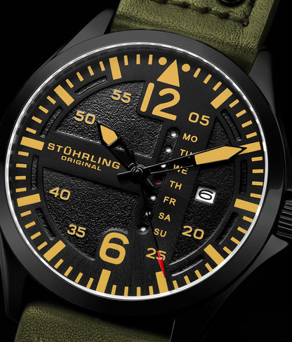 Black Dial / Black Case / Green Band