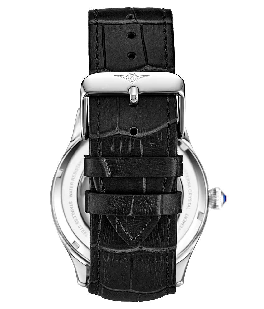 White Dial / Silver Case / Black Band