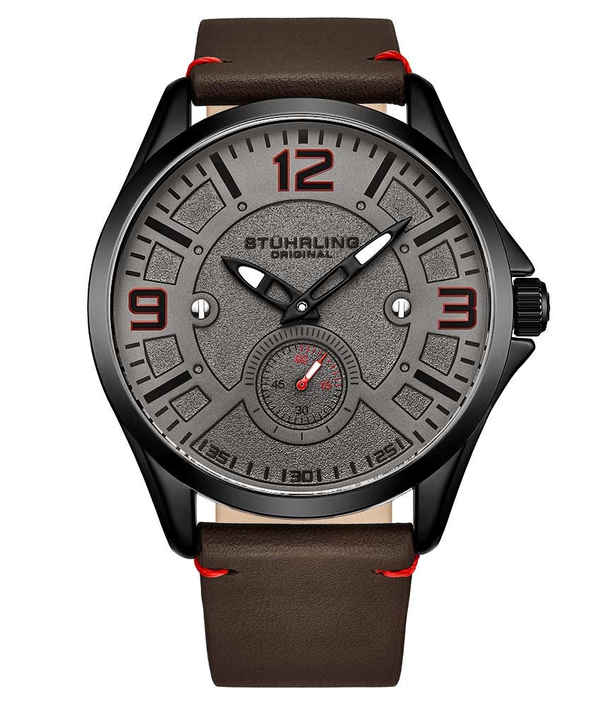 Gun Metal Grey Dial / Black Case / Dark Brown Band