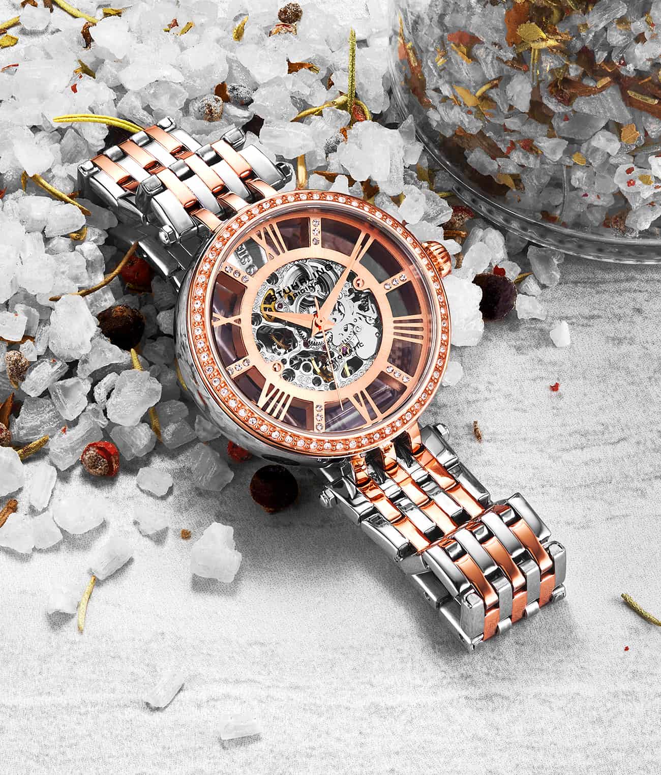 Stunning Skeletons Rose Duo with Signature Pen and Stud Earring