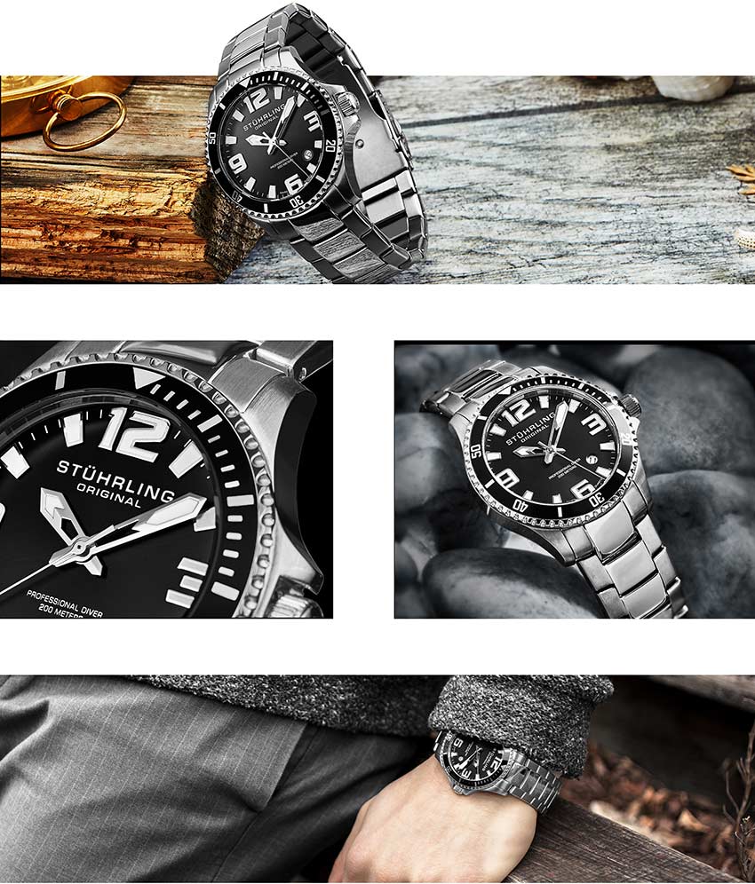 Black Dial / Silver Case / Silver Band