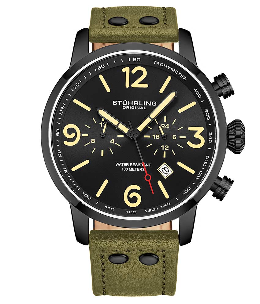 Black Dial / Black Case / Green Band