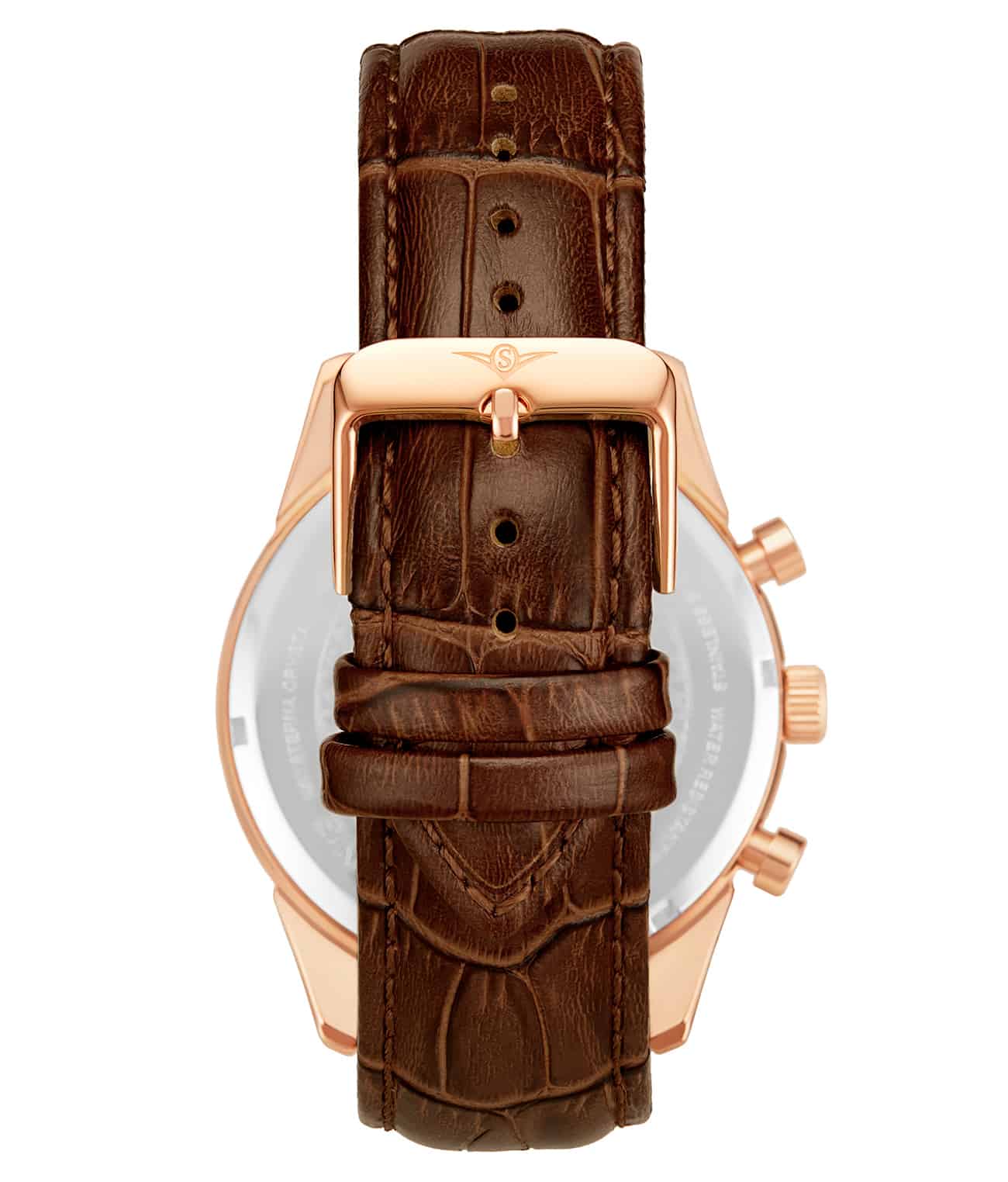 Silver Dial / Rose Case / Brown Band