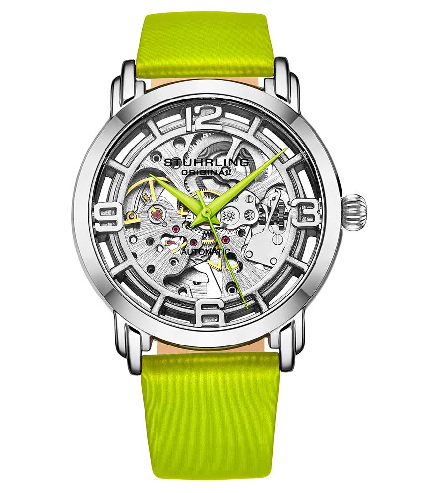 Silver Dial / Silver Case / Green Band