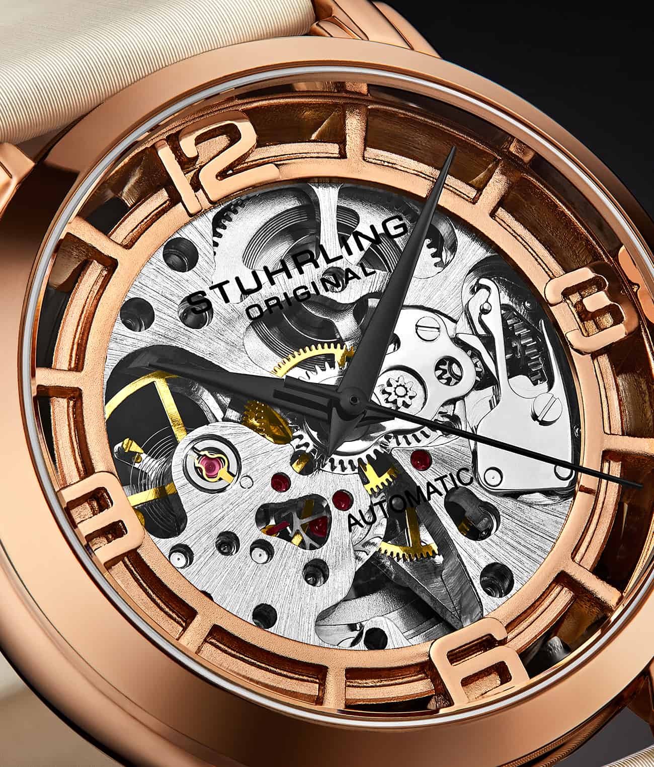 Silver Dial / Rose Case / White Band