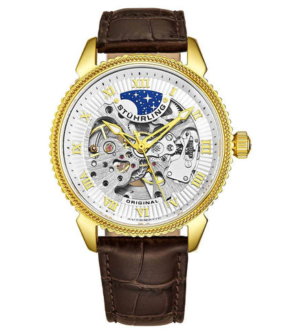 White Dial / Gold Case / Brown Band