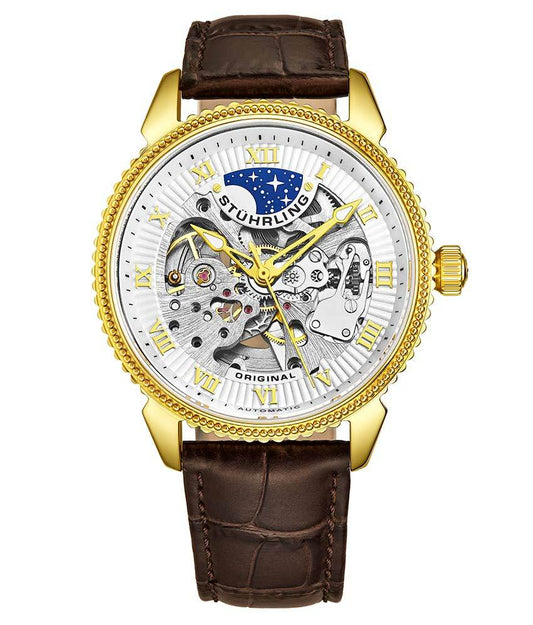 White Dial / Gold Case / Brown Band