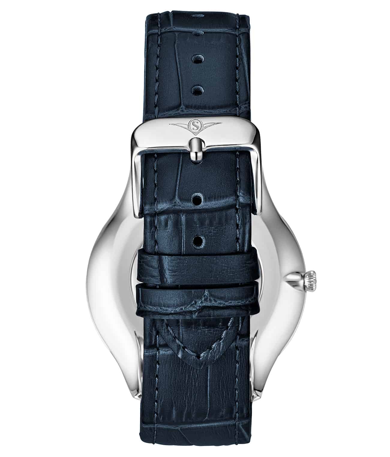 Silver Dial / Silver Case / Blue Band