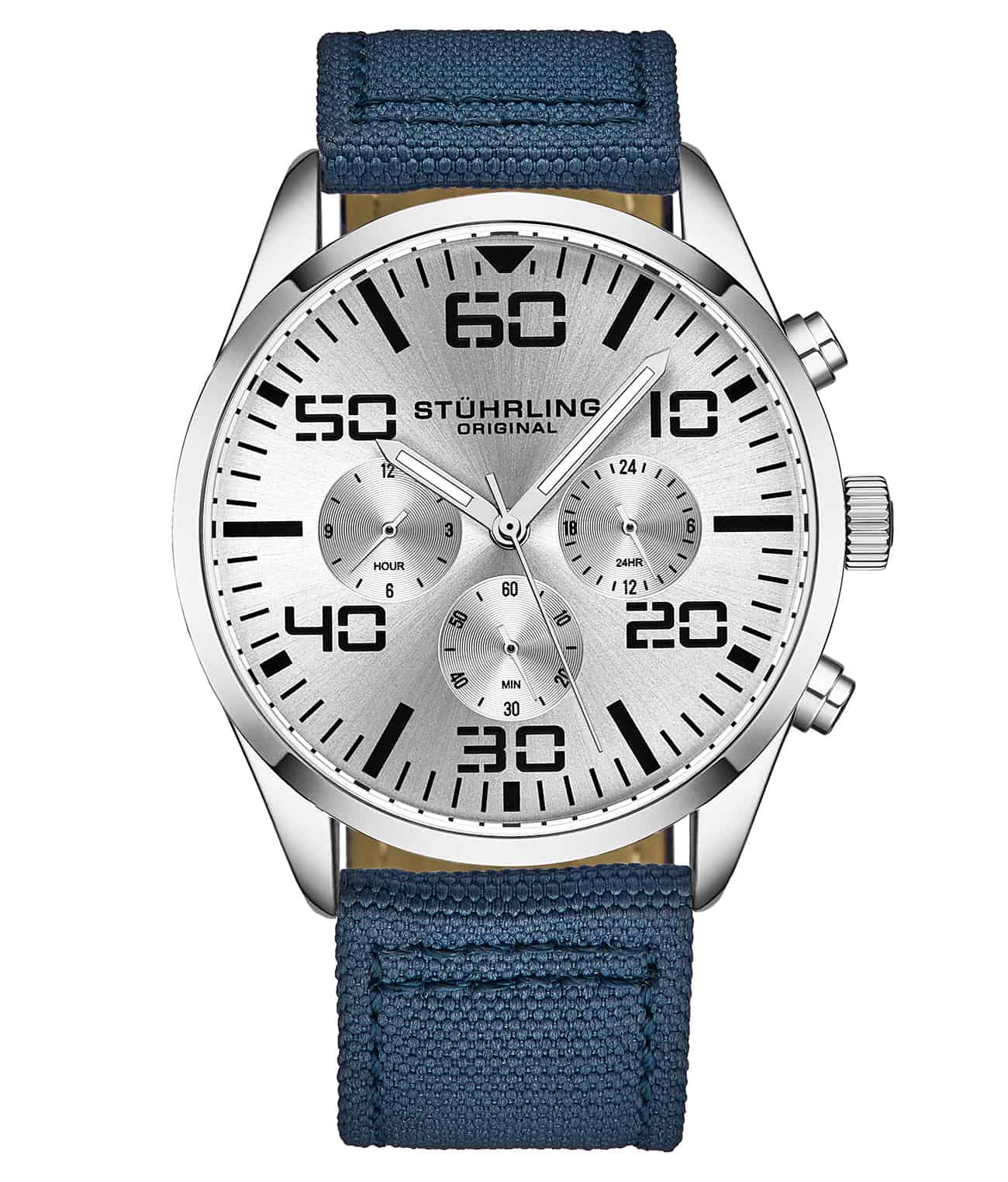 Silver Dial / Silver Case / Blue Band