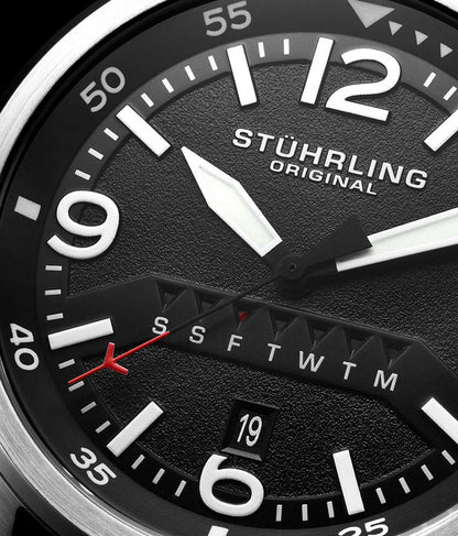 Black Dial / Silver Case / Black Leather Strap Tang Buckle