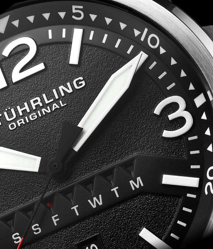 Black Dial / Silver Case / Black Leather Strap Tang Buckle