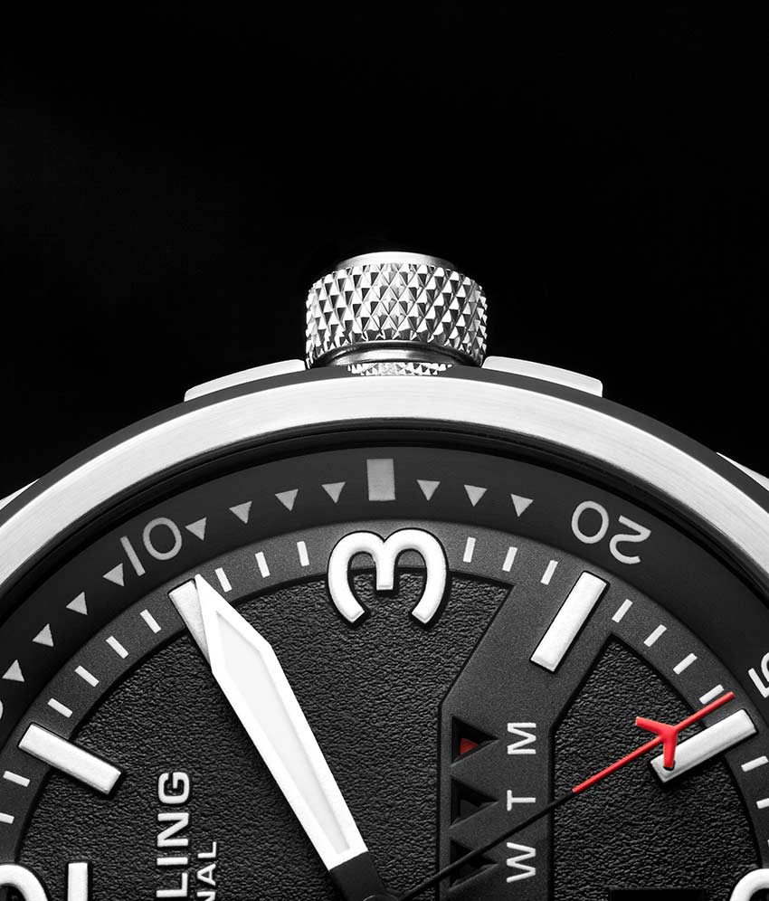 Black Dial / Silver Case / Black Leather Strap Tang Buckle