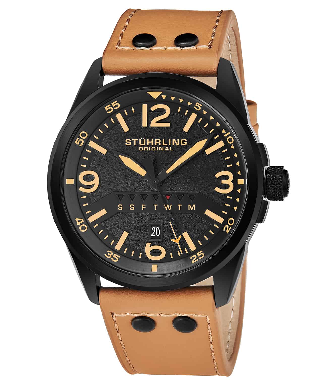 Black Dial / Black Case / Tan Leather Strap Tang Buckle