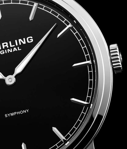 Black Dial / Silver Case / Black Leather Strap Tang Buckle