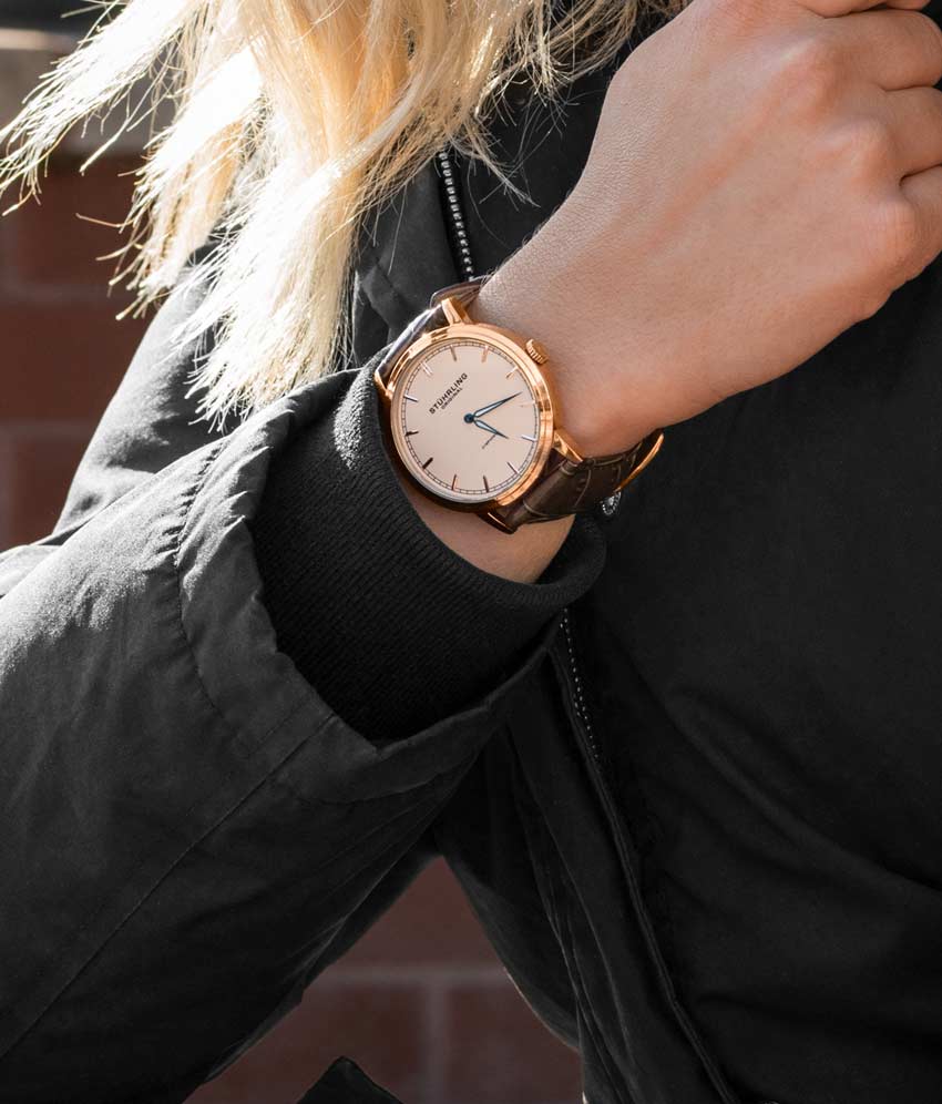 Champagne Dial / Rose Case / Brown Leather Strap Tang Buckle