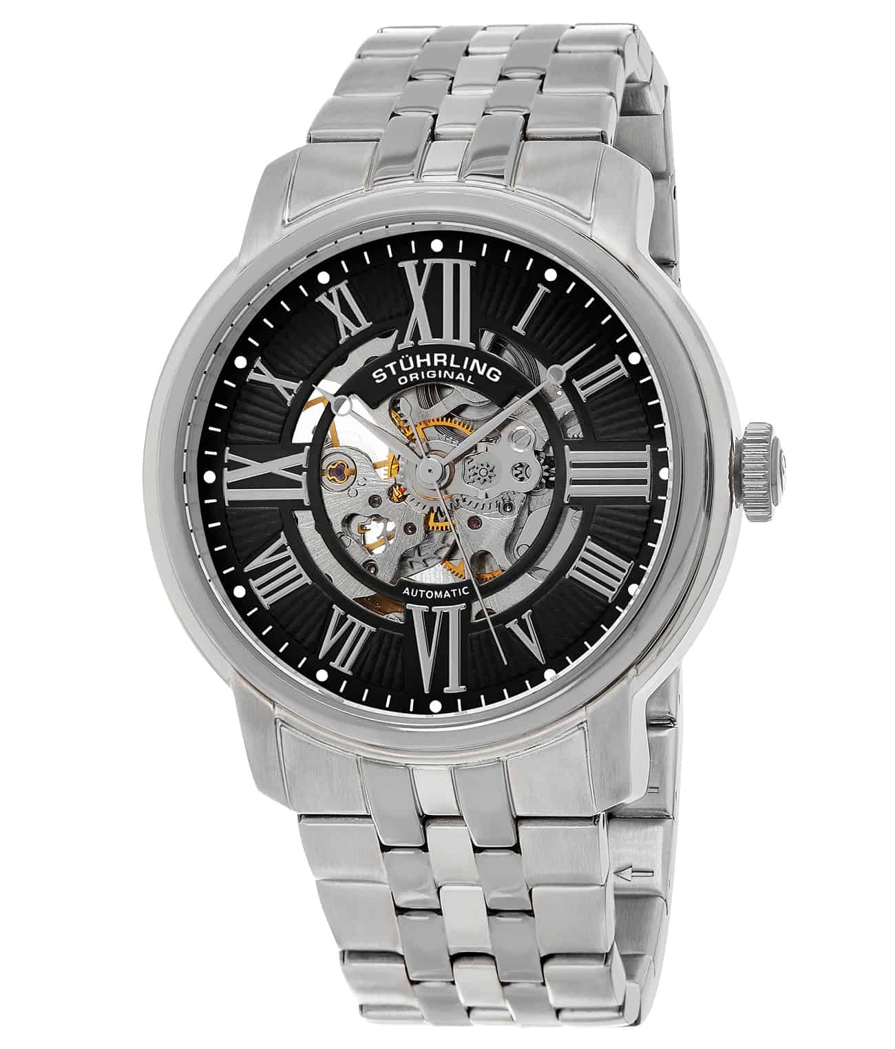 Black Dial / Silver Case / Silver Stainless Steel Bracelet Deployant Buckle