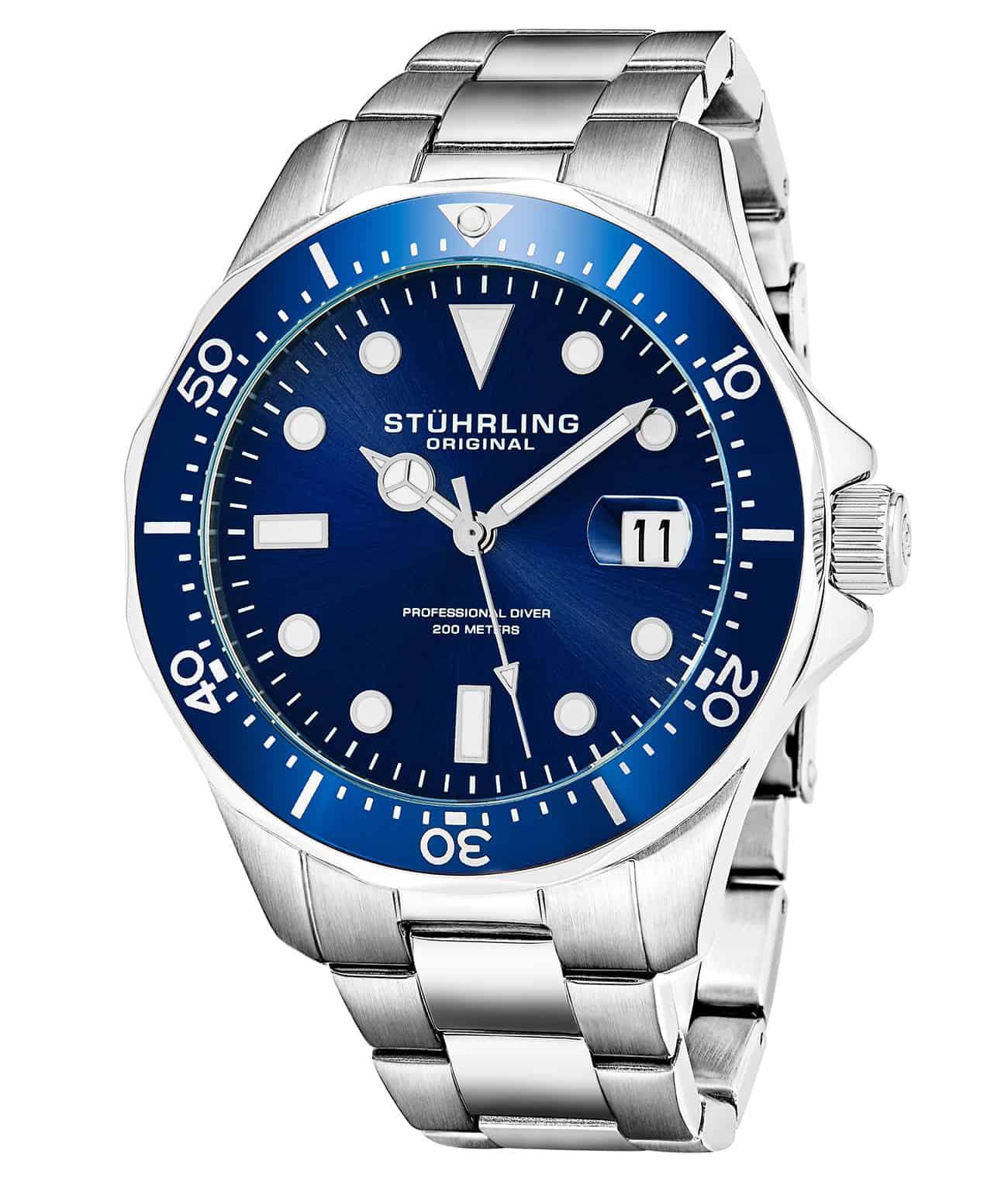 Blue Dial / Silver Case / Silver Stainless Steel Bracelet Deployant Buckle