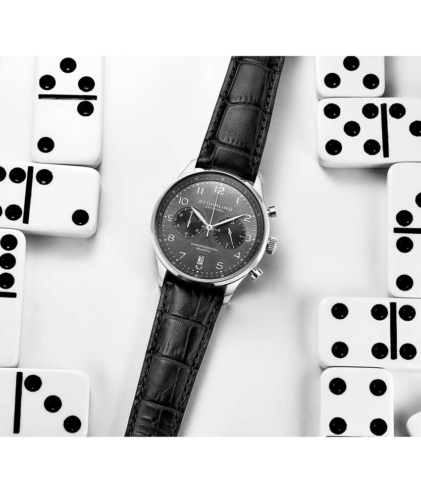 Gun Metal Grey Dial / Silver Case / Black Band