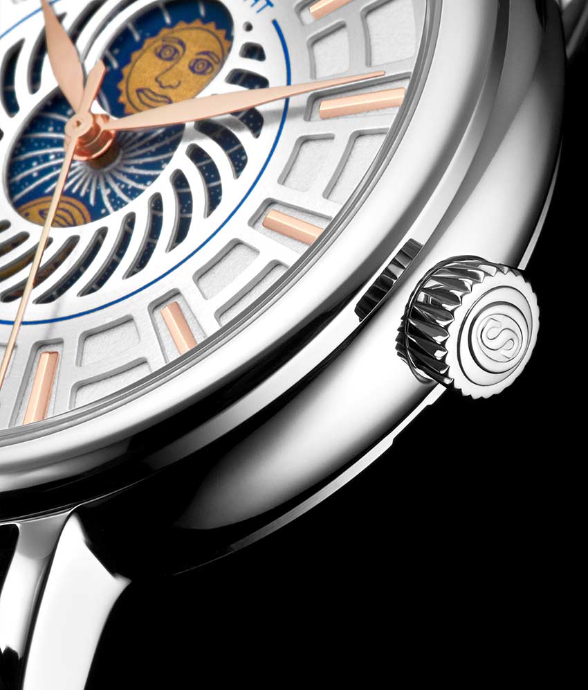 White Dial / Silver Case / Black Band