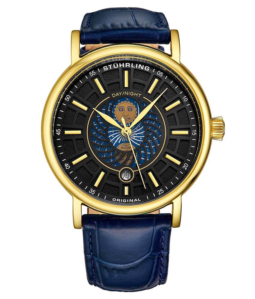 Black Dial / Gold Case / Blue Band