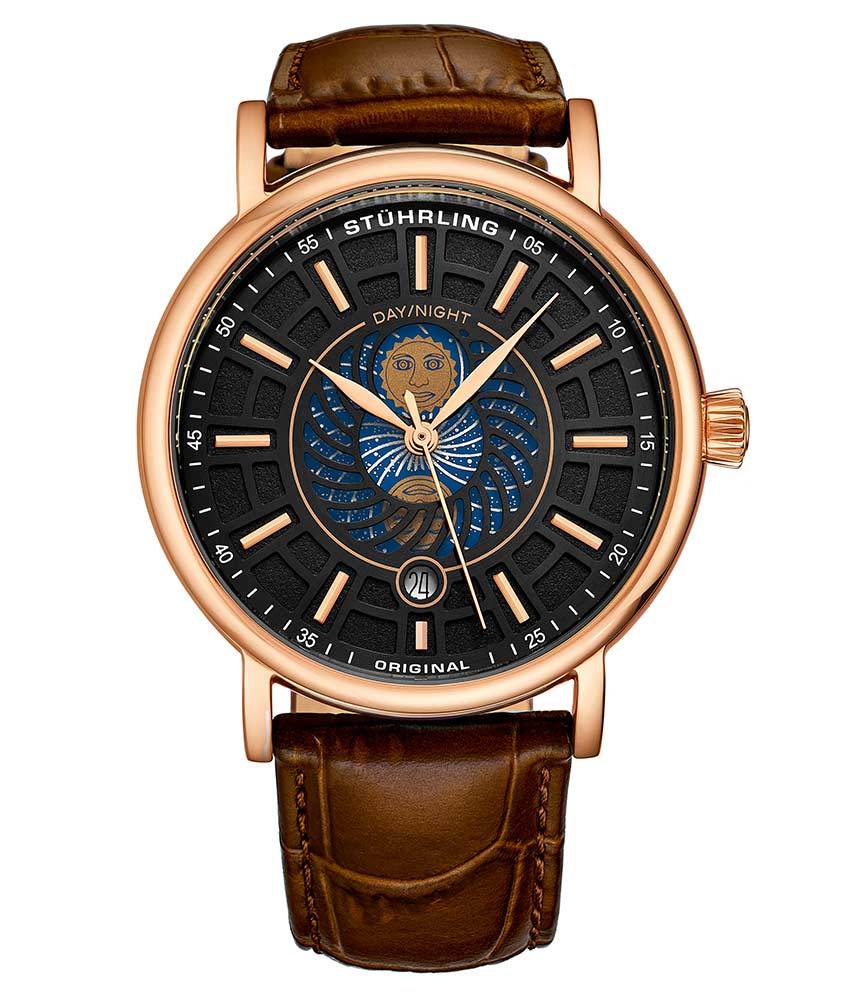 Black Dial / Rose Case / Brown Band