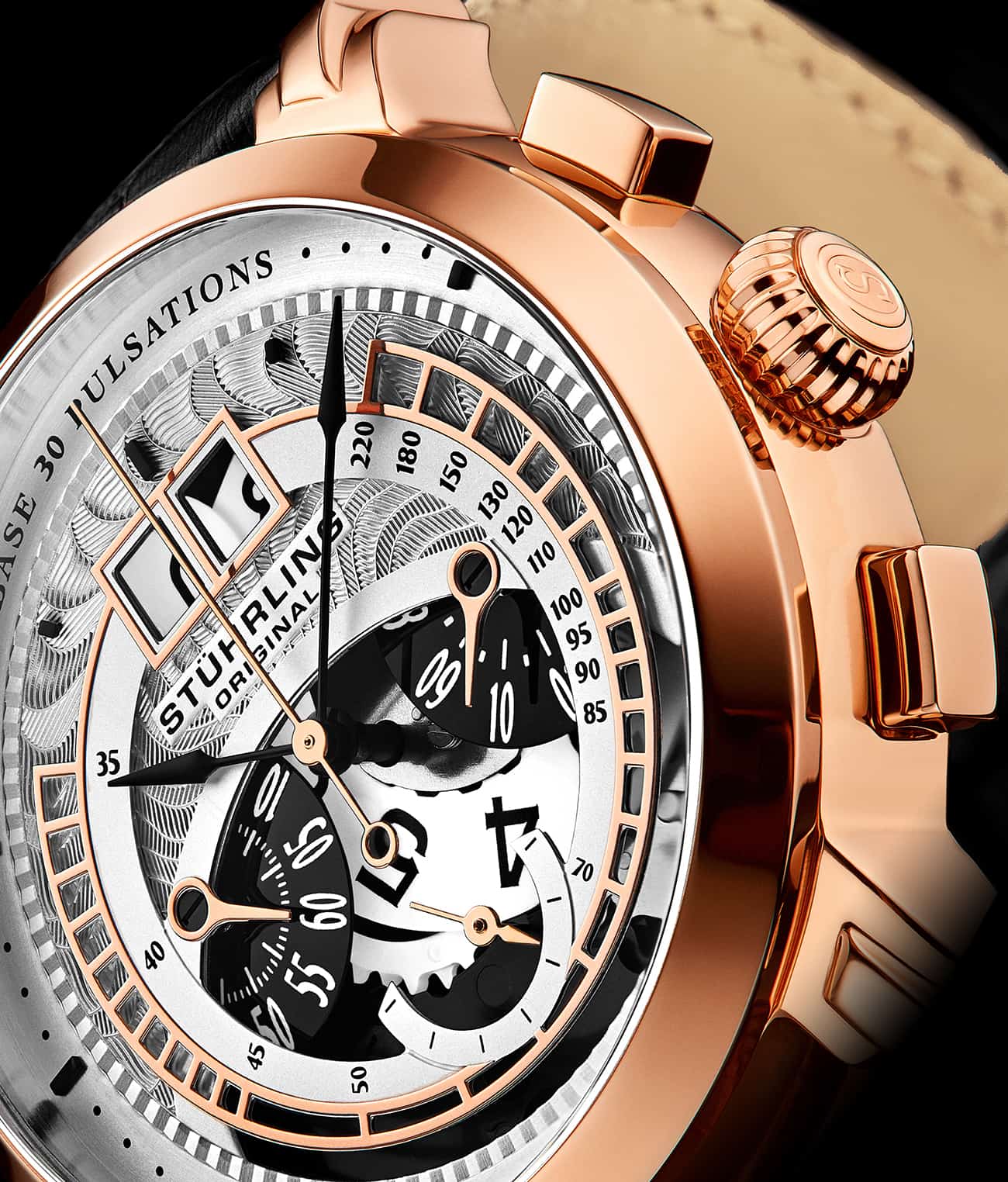 Silver Dial / Gold Case / Black Band