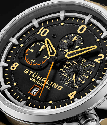 Aeronaut 44mm Aviator, Volda 45mm Aviator, and Stührling Signature Pen