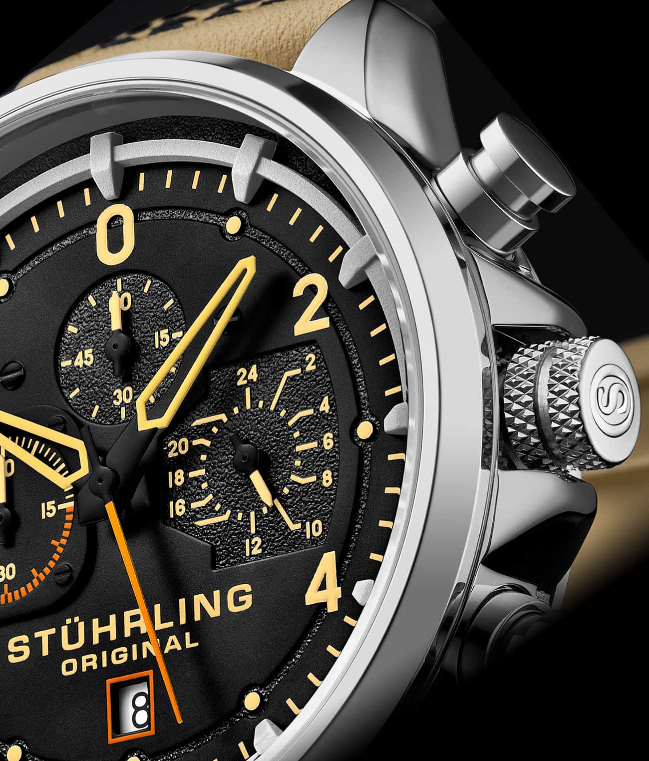 Aeronaut 44mm Aviator, Volda 45mm Aviator, and Stührling Signature Pen