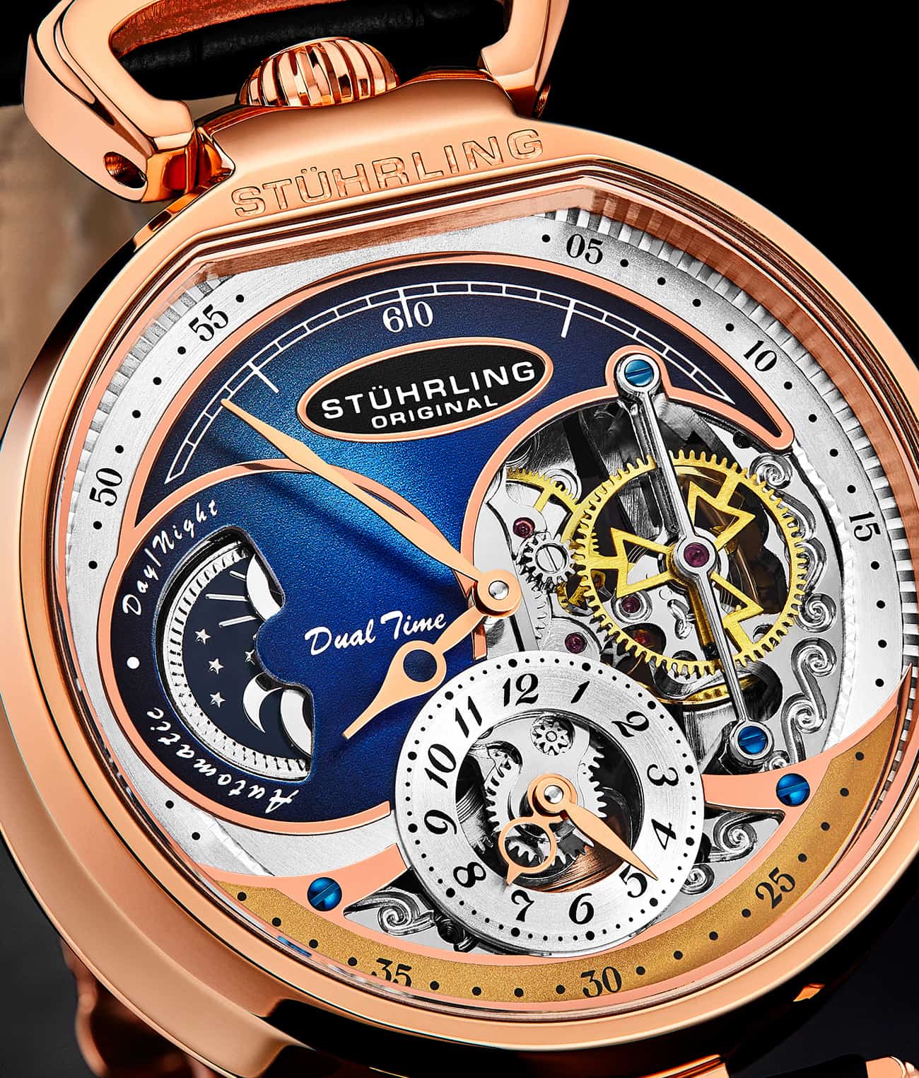 Reloj Automático Hombre Stuhrling modena gold