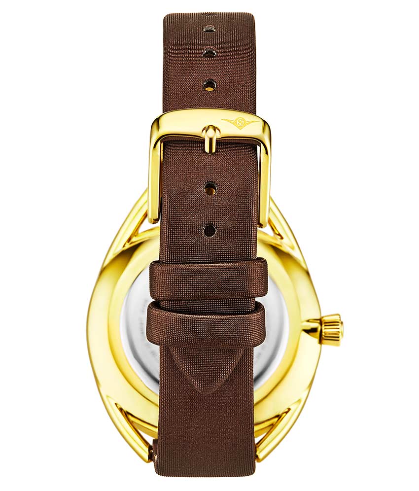 Silver Dial / Gold Case / Brown Band