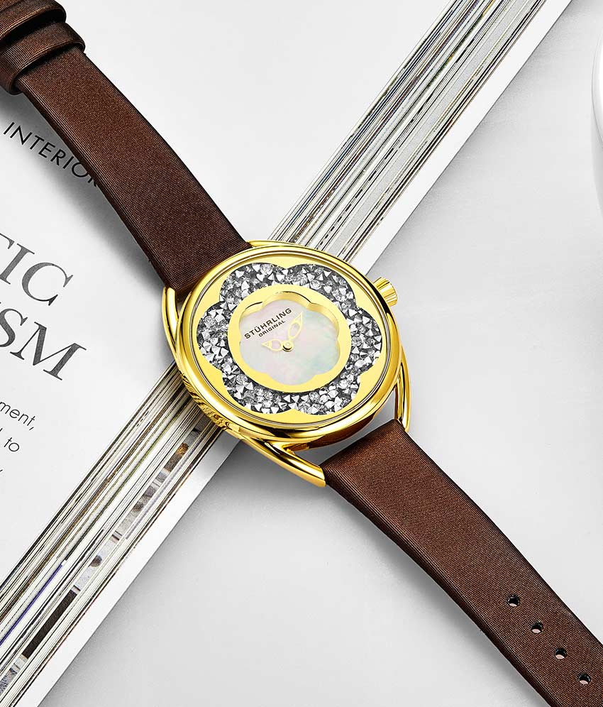 Silver Dial / Gold Case / Brown Band