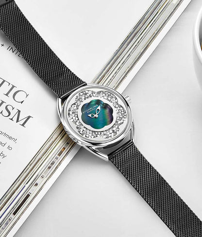 Black Dial / Silver Case / Black Stainless Steel Bracelet Black Foldover Buckle