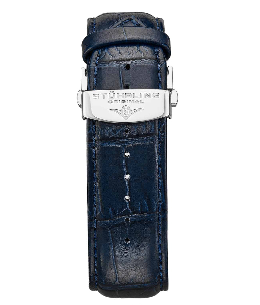 Alligator Embossed Blue Leather 24mm Strap (Only 127A Compatible)