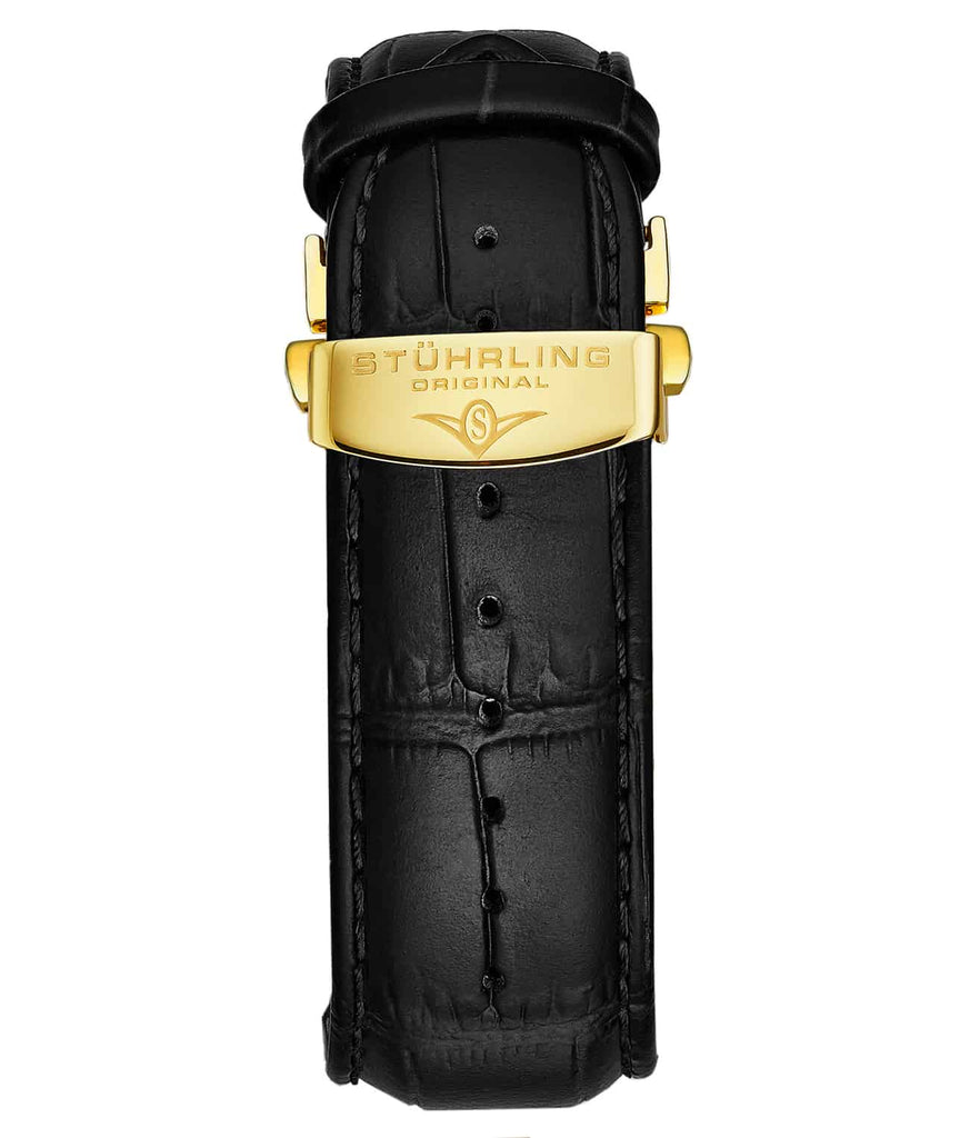 Alligator Embossed Black Leather 24mm Strap (Only 127A Compatible)