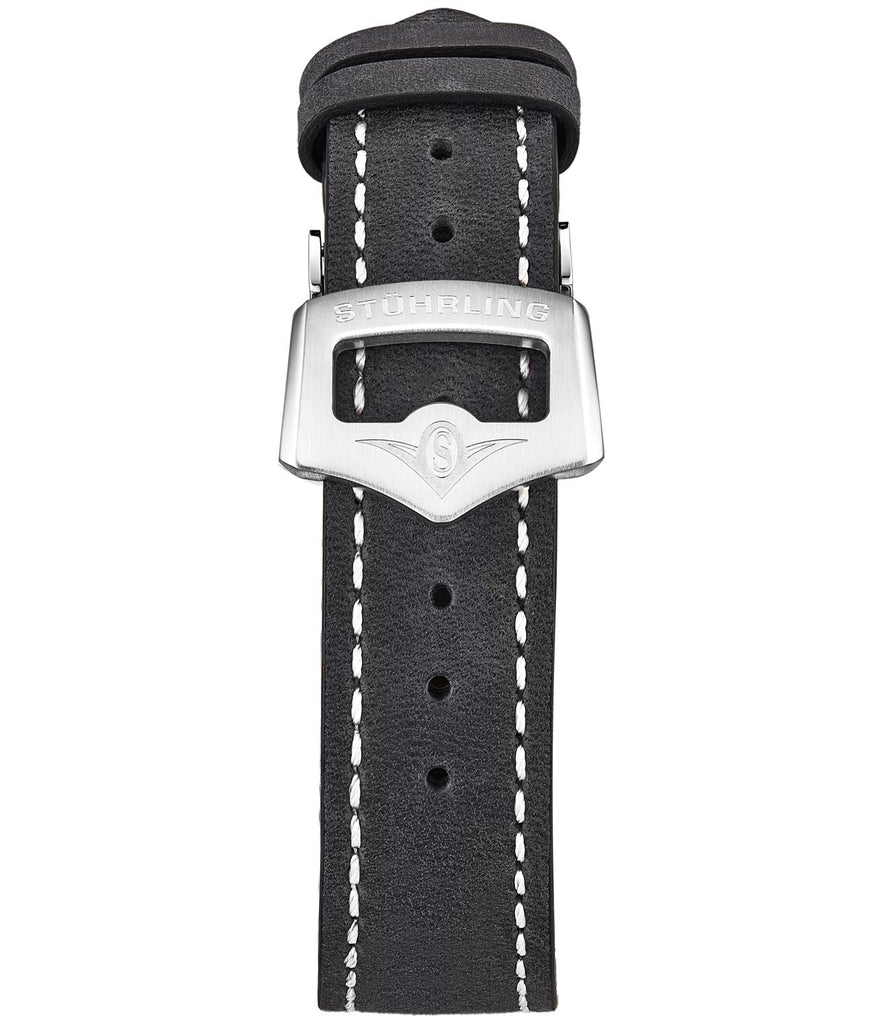 Micro-Suede Slate Genuine Leather Strap with Deployant Buckle