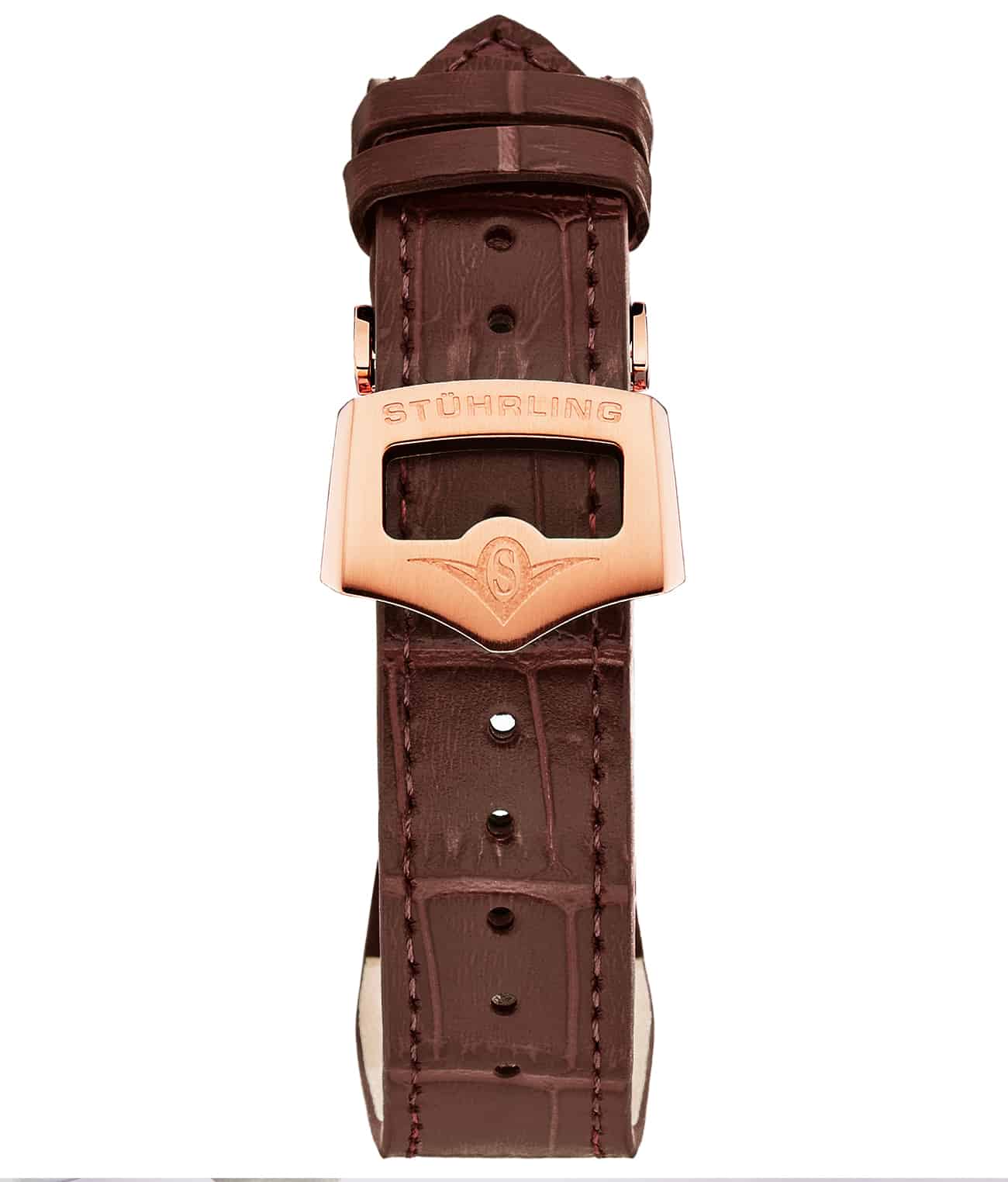 20mm Leather Strap with Stainless Steel Deployant Buckle